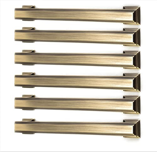 Set of 6 Art Deco Style Cabinet Handles, Boss Bar Bow Pulls128mm Matt Antique Brass Finish for Kitchen Cupboard & General Furniture by French Furniture Fittings