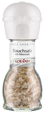 Kotanyi Rauchsalz mit Meersalz, verfeinere deine Gerichte, in der praktischen Mühle, 1 x 95 g