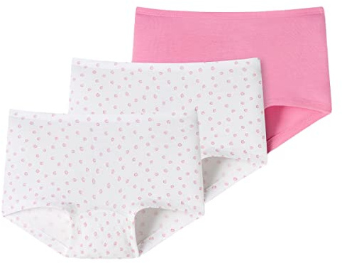 Schiesser Mädchen 3 Pack Unterwäsche Shorts hohe Passform - 95/5 Organic Bio Baumwolle - Größe 92 bis 194