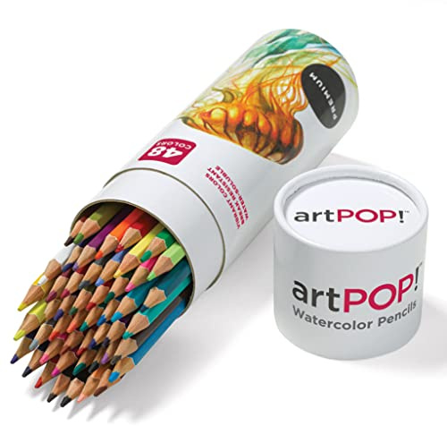 artPOP! Watercolor Pencils, 48 Vibrant Colors - Premium Quality, Hexagonal Grip - Water Soluble Colors for Drawing, Blending, Painting & Mixed Media