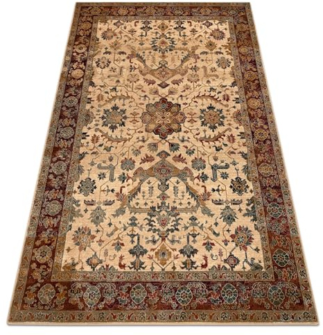 rugsx Wollteppich POLONIA Verano traditionelle Teppiche, für das Schlafzimmer, Wohnzimmer, Ornament, Rahmen hellrubin 200x300 cm