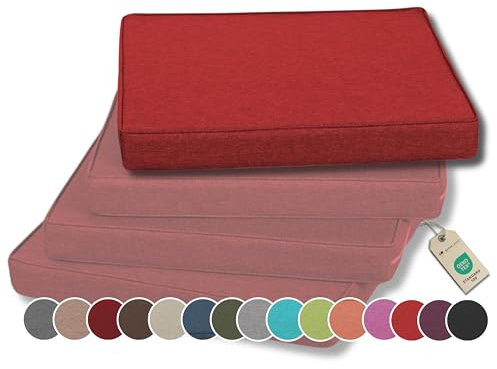 Gutekissen® Stuhlkissen Polsterauflage Auflage für Stühle/Bänke für Haus und Garten Sitzauflage Gartenkissen Sitzkissen viele Farben FK5 (40x40, Rot, 1)