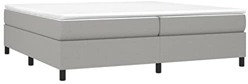vidaXL Bettgestell, Polsterbett Bett für Schlafzimmer, Bettrahmen mit Lattenrost, Schlafzimmerbett Doppelbett, Hellgrau 200x200cm Stoff