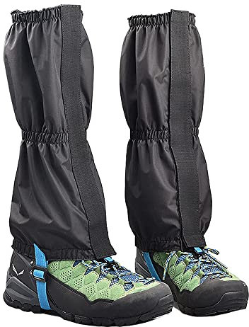 MNSSRN Schneefeste Und Staubdichte Beinschuhe, Camping Dschungel Klettern wasserdichte Schneeschuhe, Elastische Schmutzfeste Skibindungen, Langlauf Anti-Kratz Schienbeinschützer,L1