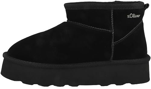 s.Oliver Damen Boots aus Leder Gefüttert, Schwarz (Black), 36 EU