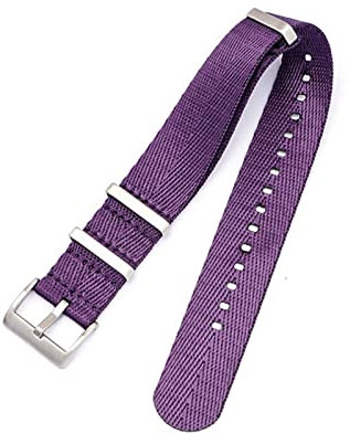 DAYHOM 20 mm 22 mm 24 mm Sicherheitsgurt Nylon fit for NATO Gurt Military Watch Band Ersatzwächter for Omega fit for James Fit for Bond 007 fit(Purple,22mm)