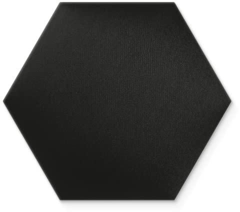 Wandkissen 3D-Wandpaneele zur Selbstmontage, aus Veloursstoff mit weicher Füllung Kopfteil als Dekoration für Schlafzimmer Büros Kinderzimmer Flure - Hexagon 40x35 cm Schwarz