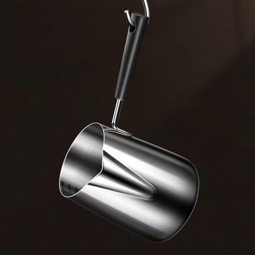 Turkish Coffee Pot, Stainless Steel Pan Milk Butter Warmer Pot Coffee Frothing Pitcher Saucepan Pan with Pouring Spout Not Applicable to Induction cookers (600ML)
