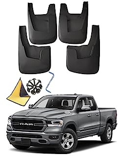 Auto Schmutzfänger Kotflugel für D-odge Ram 1500/2500/3500 2009-2023 Vordere Hintere Spritzschutz Gümmi Kotflügelschutz Radabdeckungen Fender Mud Guard Flaps,Senden 1 Autowaschtuch,2019~2023
