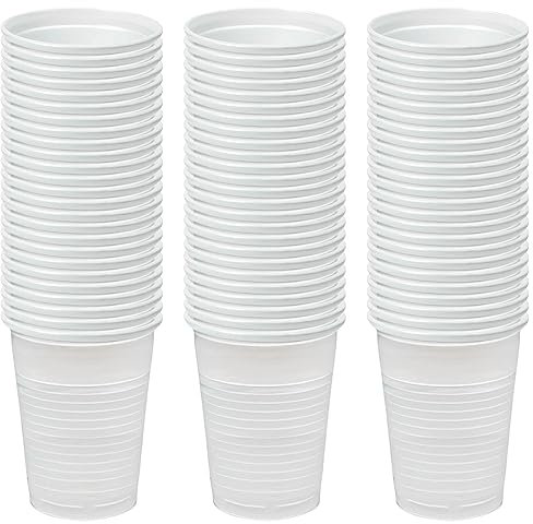 AC - Pack de 3 Paquetes de 50 Vasos Desechables Reutilizables - Fabricados en plástico - Ideal para pícnic y Fiestas - Capacidad de 200cc - Total 150 Uds