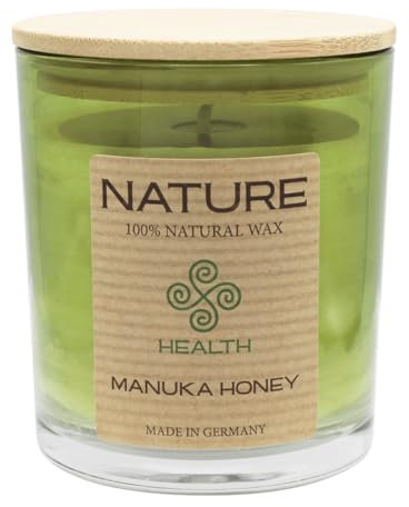 luterna NATURE HEALTH, Duftkerze im Glas, Manuka Honey, 100% NATURAL WAX, 85/70 mm, Brenndauer ca. 25h