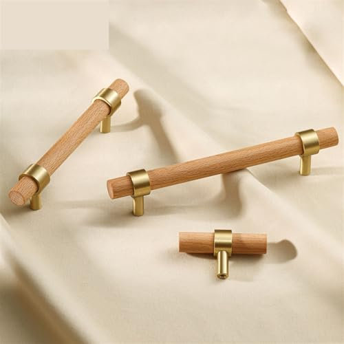ERBRA 96-224 mm Nussbaum-Küchenschrank-Schubladenknöpfe for Schrank- und Kleiderschrankgriffe, Massivholz-Türgriff, 1 Stück (Color : 6 Size as Shown in Figure 2)