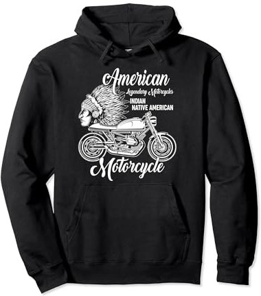 Moto Vintage Indiano Indiano Indiano Motociclisti Felpa con Cappuccio