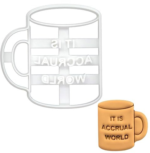 BAKERLOGY Lustiger Buchhalter-Witz Ausstechform (It Is Accrual World) - Detailliertes Keksausstecher-Design zum Backen und Basteln, ideal für Fondant, Teig, Ton
