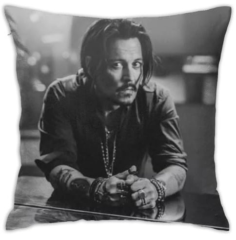 AJIUZI Johnny Depp Kissenbezug, weich, bequem, mit Reißverschluss, 45,7 x 45,7 cm