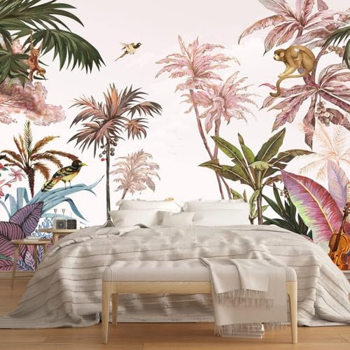 Naturempress Papier Peint Panoramique Animal Coloré De La Jungle Papier Peint Intissé Tapisserie Poster Mural pour Salon Chambre Décoration Murale