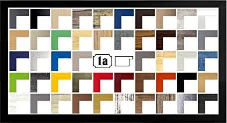 Multicolore Bilderrahmen Posterrahmen Puzzlerahmen 60x120 cm Schwarz matt 120x60 cm mit weisser Rückwand und klarem Acrylglas