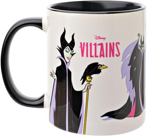 Widdop and Co. - Disney Maleficent Mug - Black/White Tea, Coffee Glazed Stoneware Icons & Villains Drinking Cup - Officially Licensed Disney Merchandise (325ml / 11.4oz).