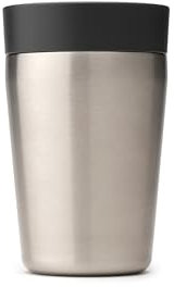Brabantia - Mug Isotherme Make & Take Dark Grey (0.2L) étanche & Isotherme avec Couvercle Smart Click. Garde les Boissons Chaudes pendant 3 Heures & Froides pendant 6 Heures.
