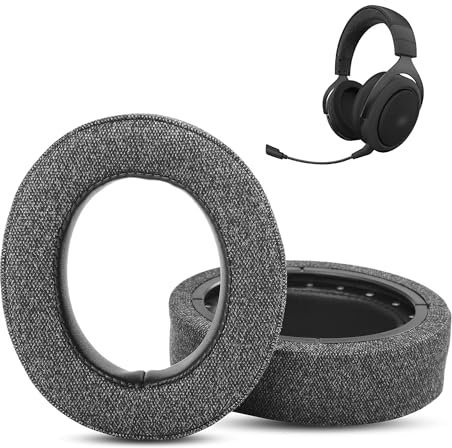 XRHTONG Atmungsaktive Ohrpolster Ersatz kompatibel mit Corsair HS50 Pro HS70 Pro HS60 Pro Headsets Ohrpolster Polster (Atmungsaktives Gewebe/Hohe Dichte Schaumstoff)