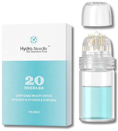 Hydra Needle Lot de 20 aiguilles ultra fines à 20 broches 0,5 mm Outil de microinfusion réutilisable pour soins de la peau du visage Applicateur de sérum fin pour usage domestique