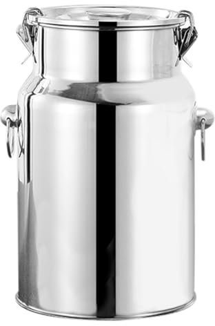 Generico Barile per Latte in Acciaio Inox, Contenitore per Latte, brocca per Latte Resistente, Contenitore per Olio con Coperchio sigillato, Secchio sigillato per Latte, Vino, Acqua, 5L 17X