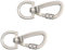 Edelstahl Karabinerhaken mit Drehgelenk - Robust und Langlebig, Doppelkarabiner-Design, Sicherheitskarabiner, Vielseitig Einsetzbar - 2er-Pack Silber