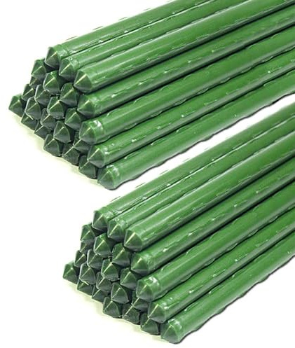 G-LEAF Lot de 50 piquets de jardin de 11 mm de long - Support robuste pour plantes - 120 cm de long - Support pour plantes d'intérieur - En plastique - Bâton de stabilisation pour plantes
