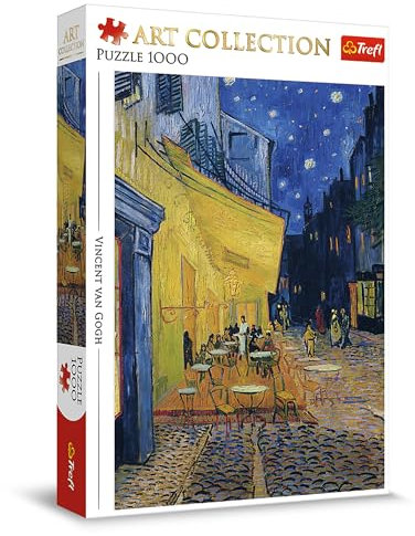 Trefl - Vincent Van Gogh, Terrasse eines Cafés in der Nacht - 1000-Teile Puzzle, Kunst-Puzzle, für Erwachsene und Kinder ab 14 Jahren