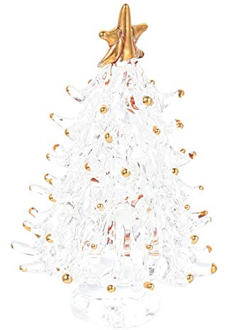 TOGEVAL Mini Alberi di Natale di Cristallo Albero di Natale Decorativo da Tavolo per Decorazioni per Feste
