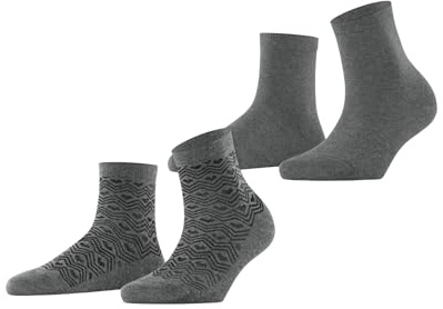 ESPRIT Damen Heart Pattern 2-Pack Socken Baumwolle atmungsaktiv