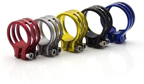 Janmobrian Bike Seat Clamp Aluminium Alloy 31.8mm/34.9mm 25g Quick Release Mountain Road MTB Bike Bicycle Seatpost Seat Post Clamp Tube Clip(Blue)