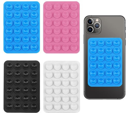 MIMIROOM4Pcs Silikon Saugnäpfe für Handy,selbst-klebend,Silikon Handy Saugnapf Halterung,Kompatibel mit Allen gängigen iPhone- und Android Mobiltelefonen,Anti-Rutsch-Handyhalter für Selfies und Videos