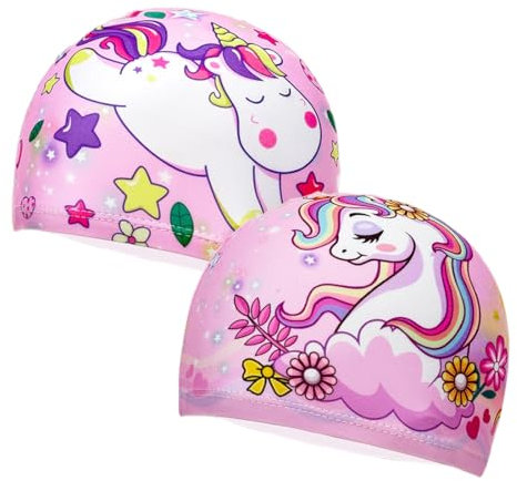 CULEO Cuffie da nuoto,2pcs alta elasticità traspirante confortevole cotone ragazze cuffia da bagno