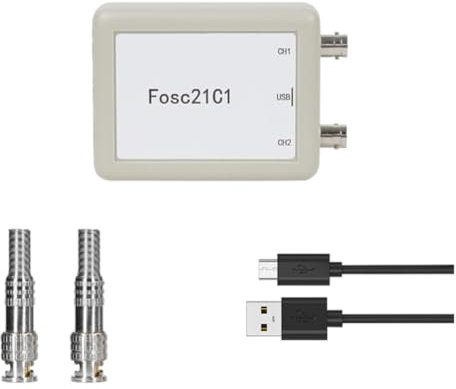 Sirxlevcy Fosc21C1 Osciloscopio para PC USB de 2 Canales Frecuencia de Muestreo de 1 Mhz Osciloscopio Portátil Desarrollo MCU