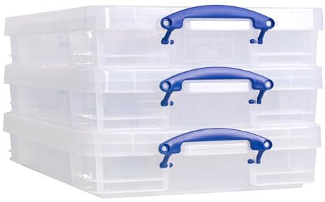 Really Useful Box Plastic Storage 20 Litre Clear Pack of 3