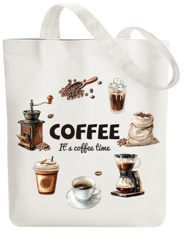 ANATTASOUL Baumwolltasche Personalisiert mit Text in Kaffee, Leinwand Geschenk Tragetasche für Damen Freundin Mama Schwestern Ehefrau Geburtstag, Muttertag Tasche
