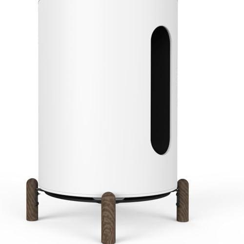 Desk Speaker Stand for Sonos Sub Mini and All Suitable Sized Small Smart Speakers (black walnut legs)