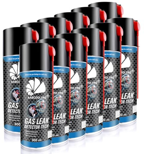 12x AABCOOLING Spray Détecteur de Fuite de Gaz 300ml - Solution Moussante pour Recherche Rapide de Fuite - Sécurisez Votre Habitat : Test Chauffe-Eau, Cuisinière, Bouteilles Propane et Butane