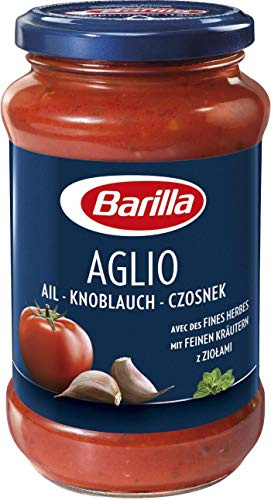 Barilla Pastasauce Aglio - 3er Pack (3 x 400 g) | 100% italienische Tomaten in Kombination mit Knoblauch und Kräutern