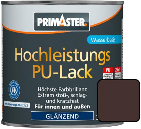Primaster Hochleistungs PU-Lack 750ml 2in1 Schokoladenbraun Glänzend Acryllack