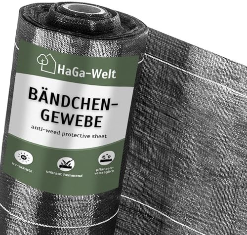 HaGa Bändchengewebe | 2,7m Breite - 100g/m² | chemiefreier Unkrautvernichter | UV-beständig und robust für Wege & Terrasse - weniger Unkraut entfernen (Meterware)