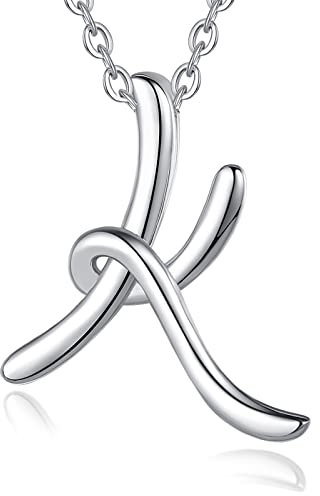 EUDORA Harmony Ball Kette mit Buchstaben K für Damen Sterling Silber 925, Halskette mit Anfang Buchstaben K Kette mit Namen Alphabet Initialen Anhänger Schmuck Geschenk für Frauen Mama Freundin, 45CM