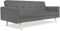 IDmarket Lars – gerades Sofa, 3-Sitzer, ausklappbar, skandinavisches grau