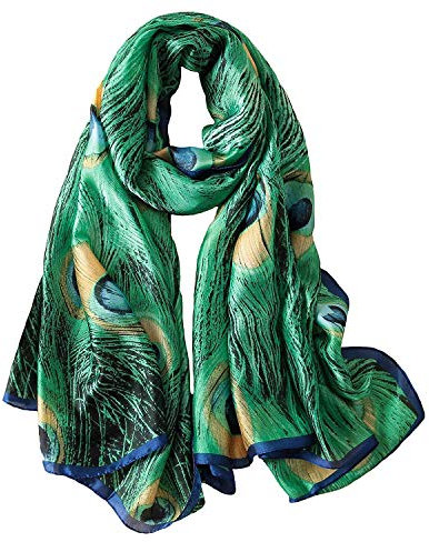 UK_Stone Damen Übergroesse Modisch Sarong Pareo Strandtuch Wickeltuch Bikini Sonnenschutz Decke Cover-up (Pfauenfeder)