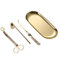 MUXSAM Candle Accessory Set - Snuffer, Wick Trimmer, Tray & Core Hook - Stainless Steel Tools Pack - Gold - 4 Pcs