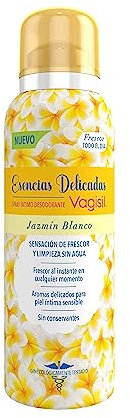 Vagisil Esencias Delicadas, Desodorante Íntimo Para Mujer, Frescor Duradero, Hipoalergénico, Respeta El Ph De La Piel, Jazmín Blanco, 125 ml