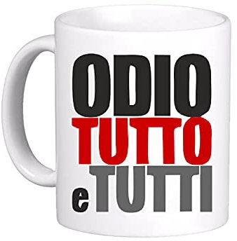le herisson Tazza MUG simpatica divertente ODIO TUTTO E TUTTI - REGALO LAVORO COLLEGA 596