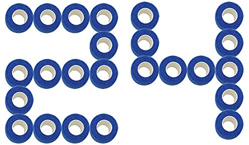 Self Adhesive Bandage Wrap-MINGYUE Athletic Sports Tape[24 Rolls-1x5Yards]Wrist and Ankle Wrap Tape,Cohesive Bandage for Vet Wrap(Blue)