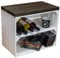 Kistenkolli Altes Land Sitzkiste Johanna Obstkiste und massiven Holzplanken Schuhablage Schuhkommode Hocker Sitzbank Holzbank Regalkiste aus Holz Maße 50 x 30 x 43cm L x T x H (Weiss/schwarz)